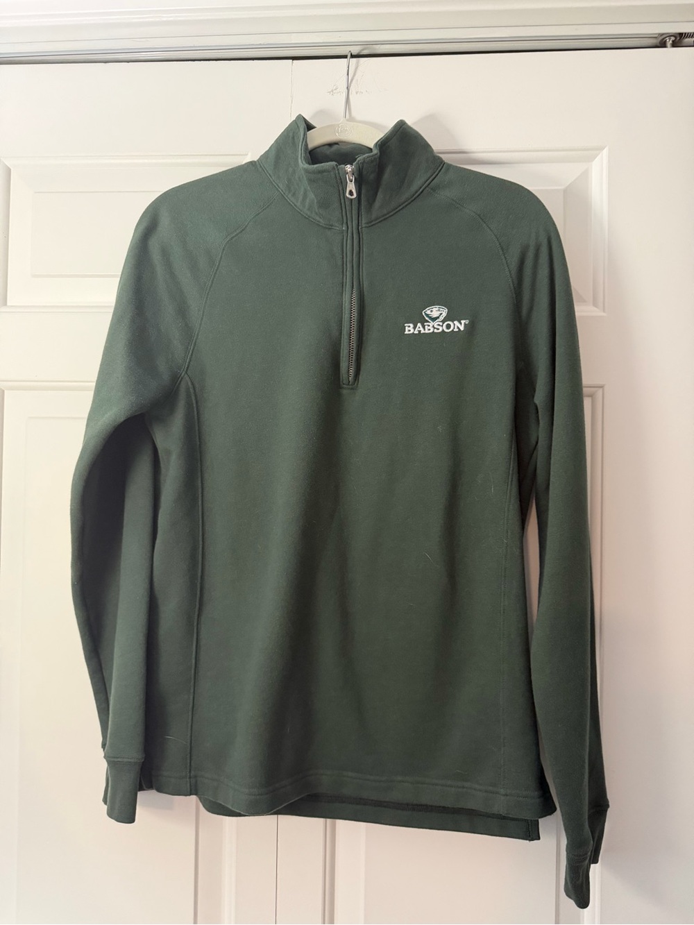 Babson Dark Green Quarter-Zip Hoodie